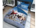 Pościel z bawełny 160x200 - 4265 A  mikołaj z reniferami Holland Christmas holenderska świąteczna